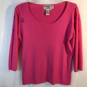 Joseph A. Pink Sweater with 3/4 sleeves